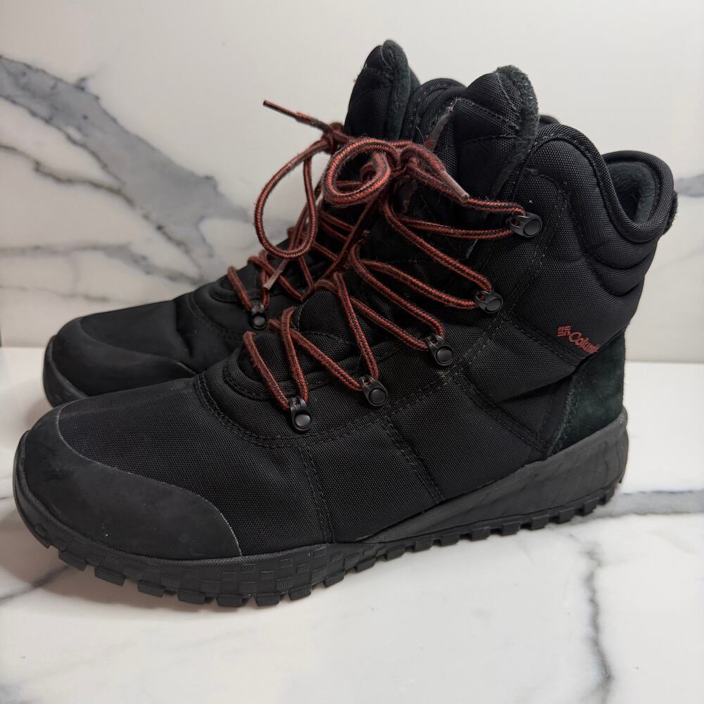 Columbia Mens Black Omni-Heat Fairbanks Boots Sz 10.5 Hiking Outdoors Waterproof - Picture 3 of 8